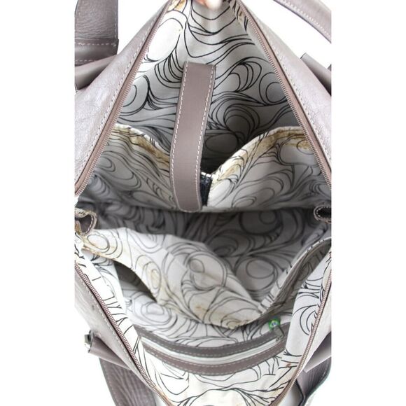 Bennemann BROWN GENUINE LEATHER BUCKLE SHOULDER BAG BUSINESS TOTE HANDBAG PURSE - Picture 10 of 15